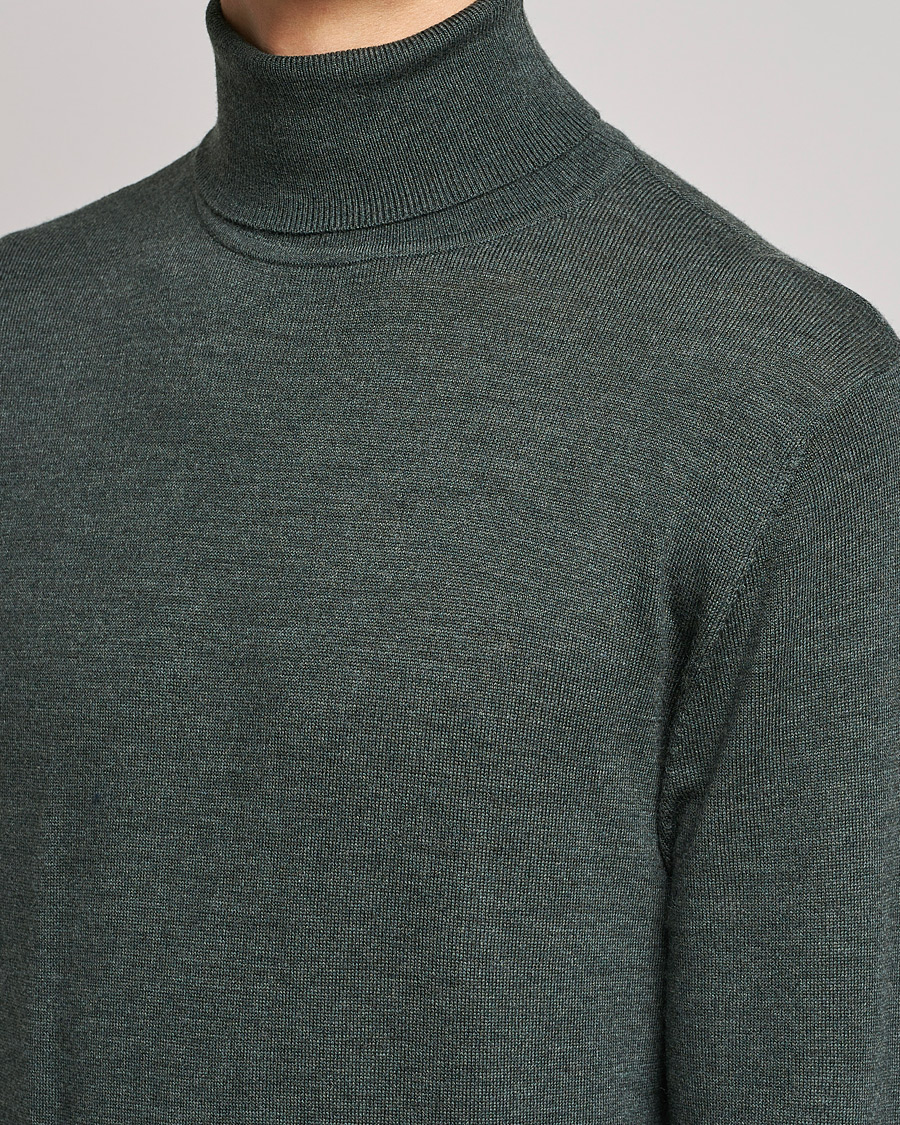 Herre | Trøjer | A Day's March | Nela Merino Rollneck Moss Melange