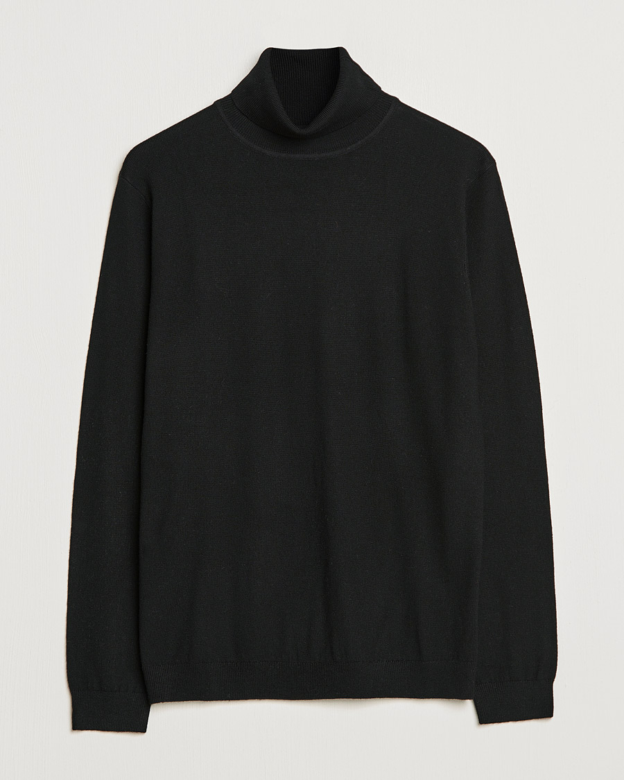 Herre | Trøjer | A Day's March | Nela Merino Rollneck Black