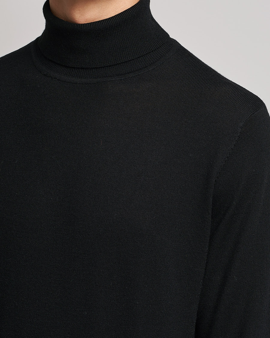 Herre | Trøjer | A Day's March | Nela Merino Rollneck Black
