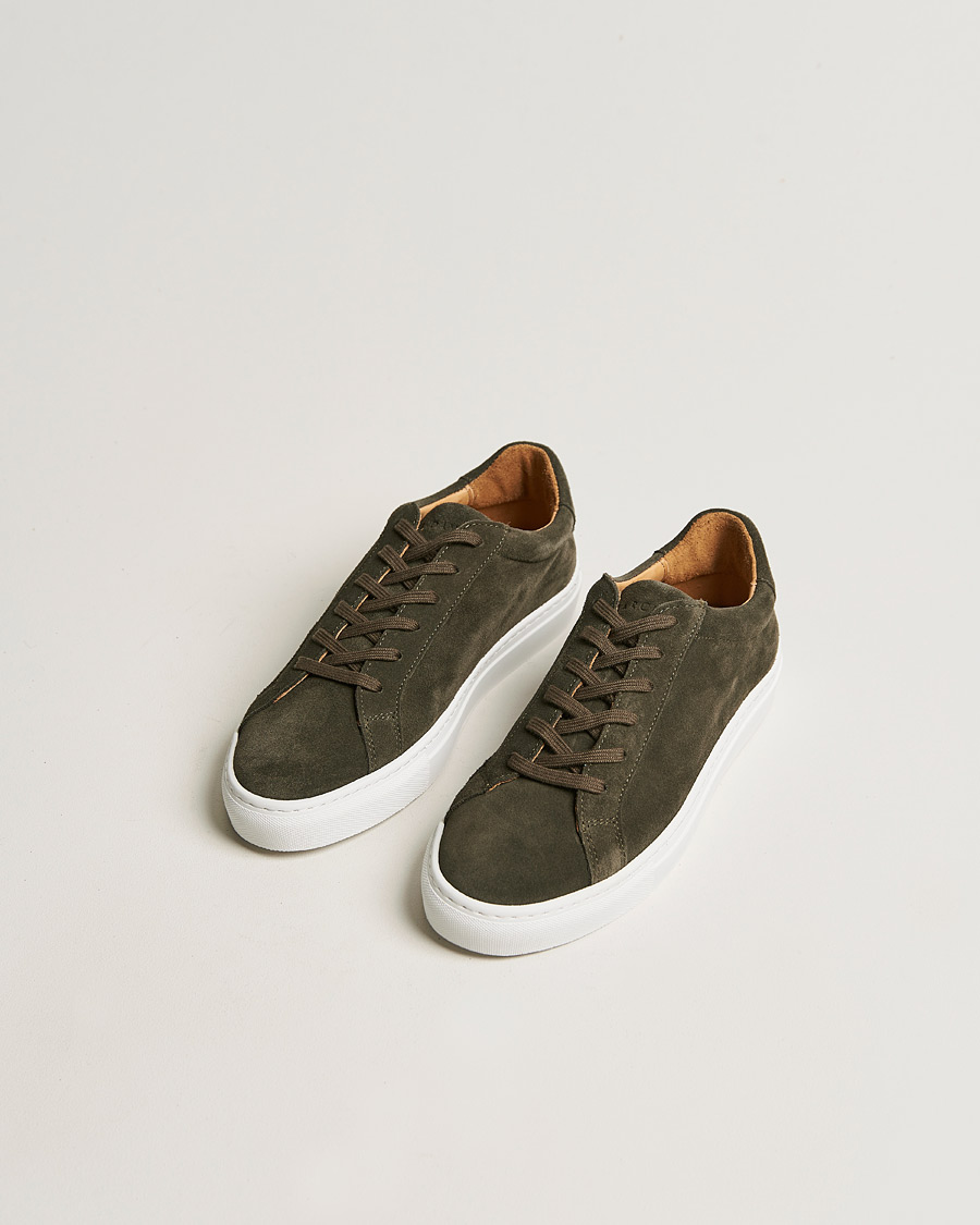 Herre | A Day's March | A Day's March | Suede Marching Sneaker Dark Olive