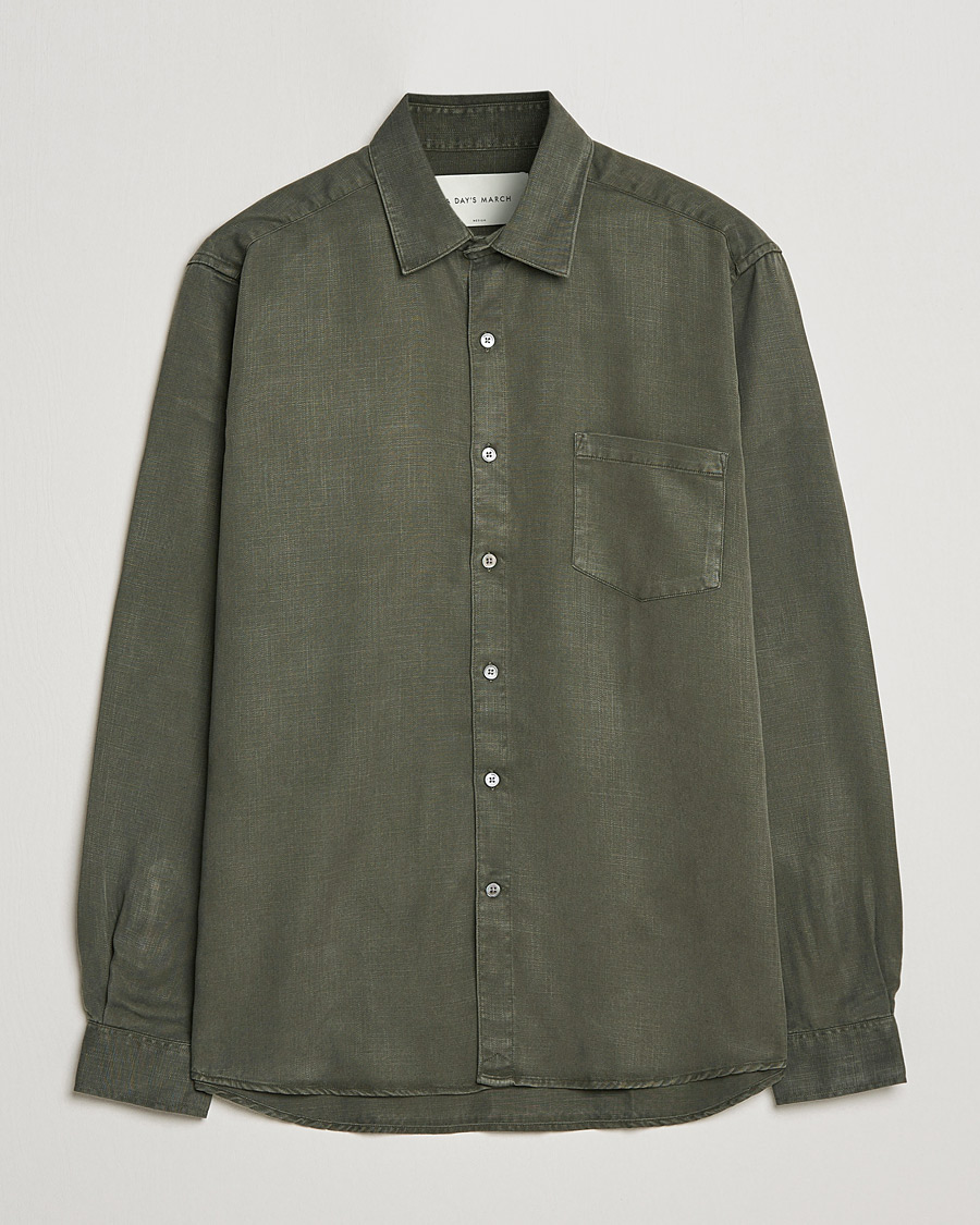Herre | Skjorter | A Day's March | Daintree Lyocell Shirt Olive