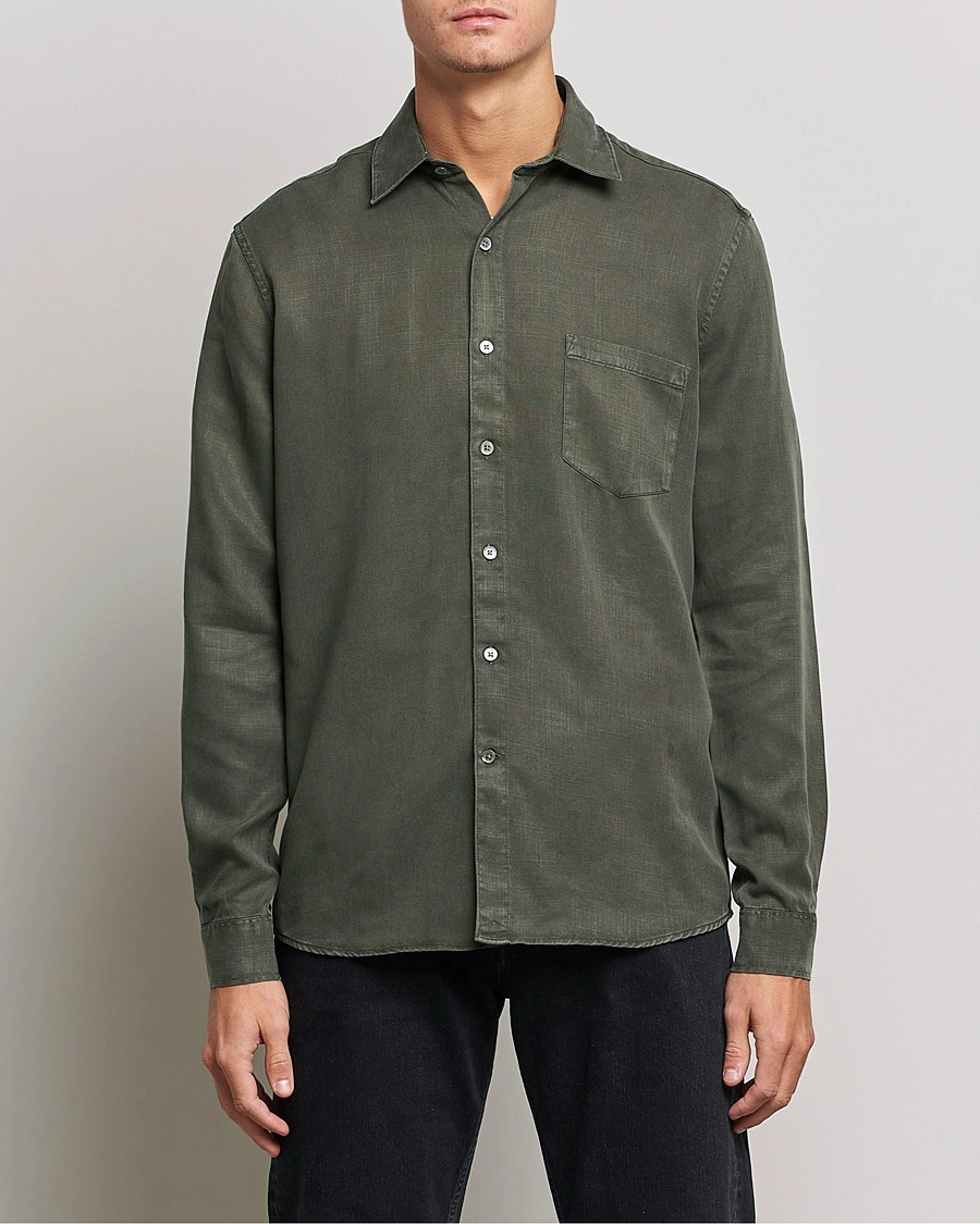 Herre | Casual | A Day's March | Daintree Tencel Shirt Olive