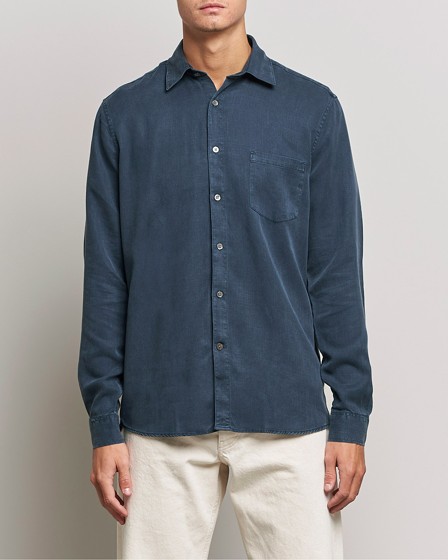 Herre | Casualskjorter | A Day's March | Daintree Tencel Shirt Navy