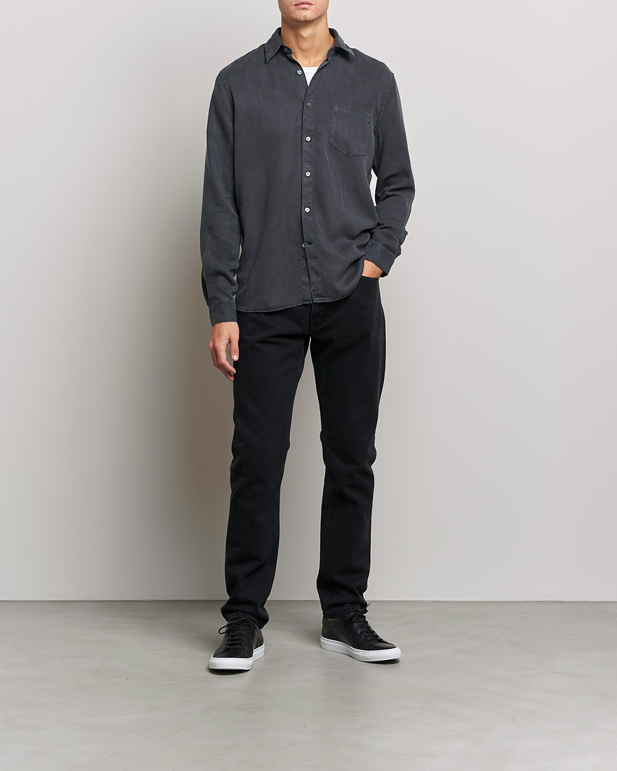 Herre | A Day's March | A Day's March | Daintree Tencel Shirt Off Black