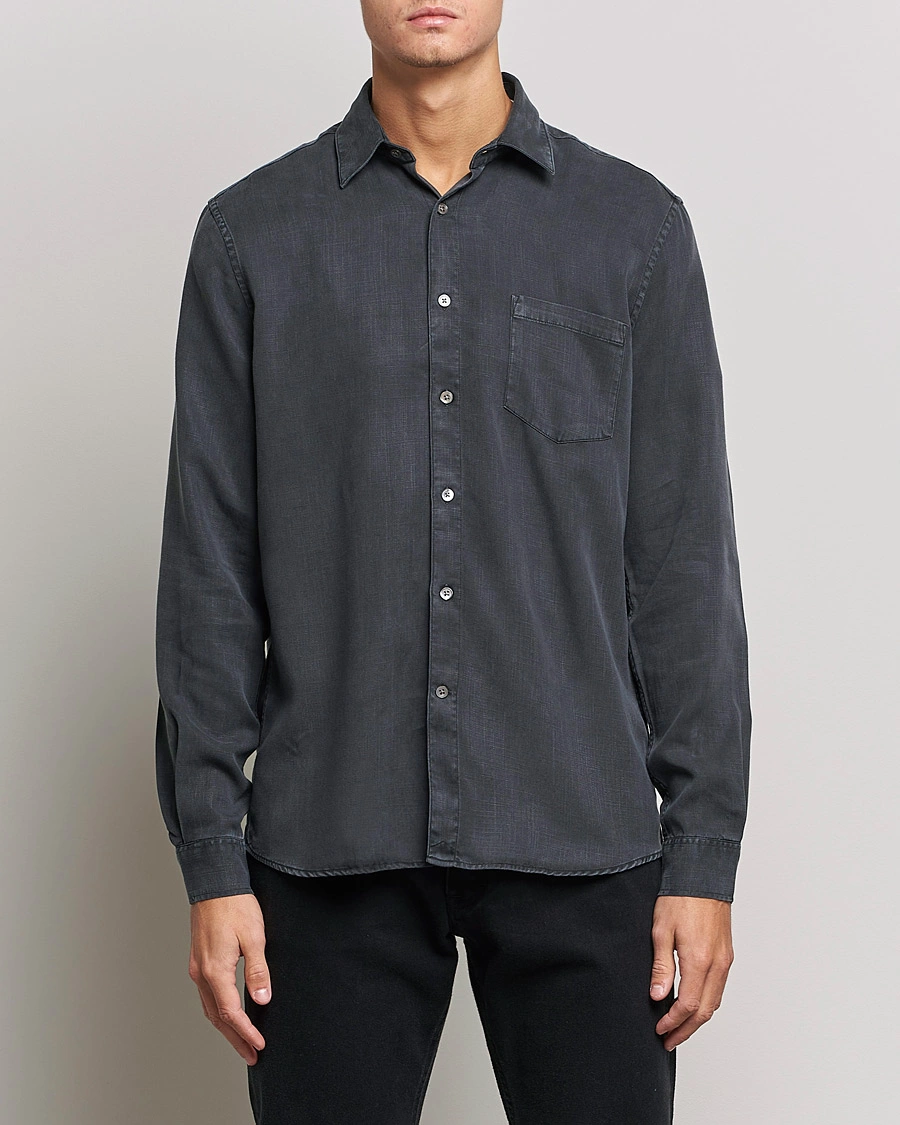 Herre |  | A Day's March | Daintree Tencel Shirt Off Black
