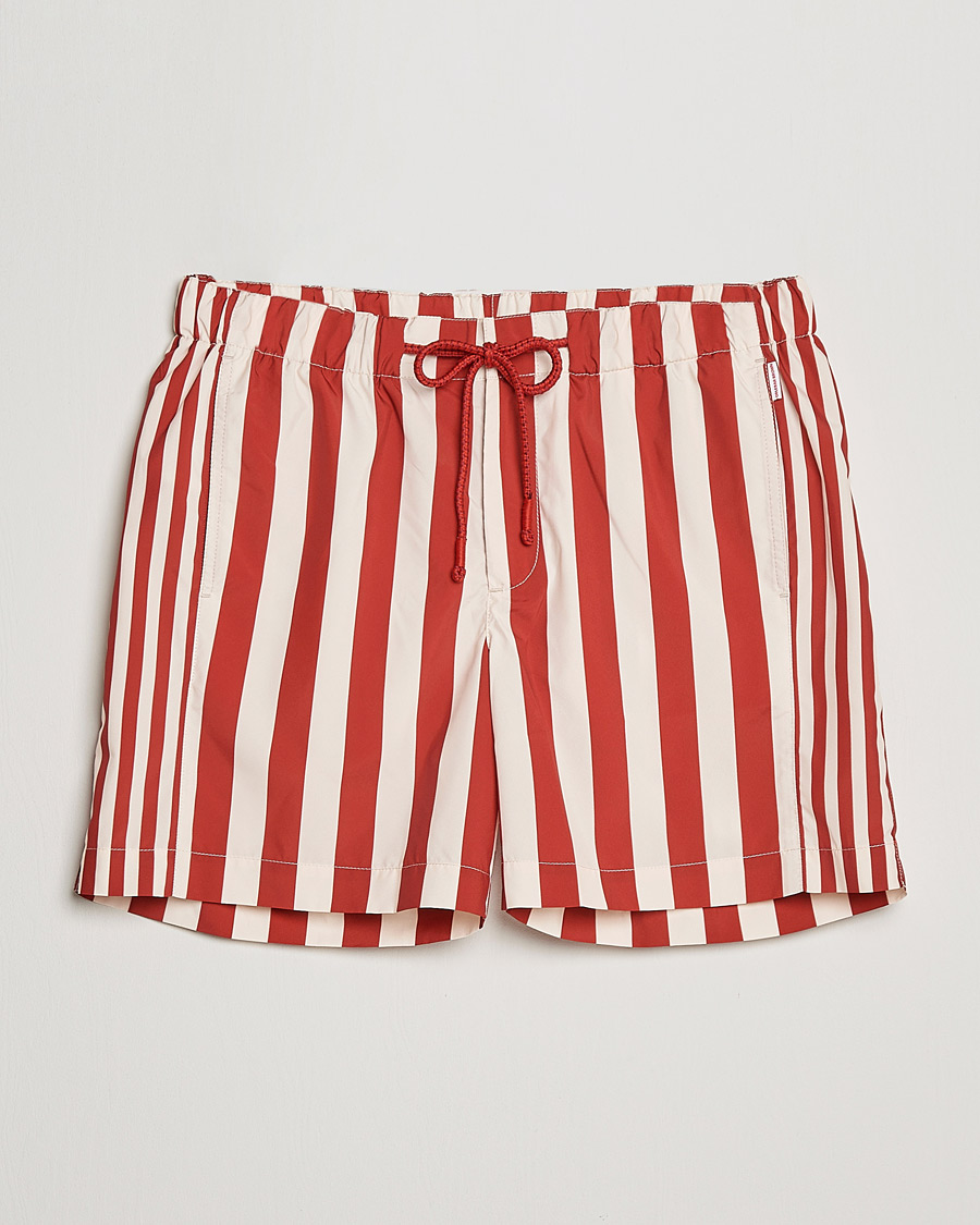 Herre | Badebukser | Orlebar Brown | Bulldog Drawcord Mix Stripe Swim Shorts Vermillion