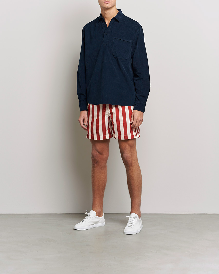 Herre | Badebukser | Orlebar Brown | Bulldog Drawcord Mix Stripe Swim Shorts Vermillion