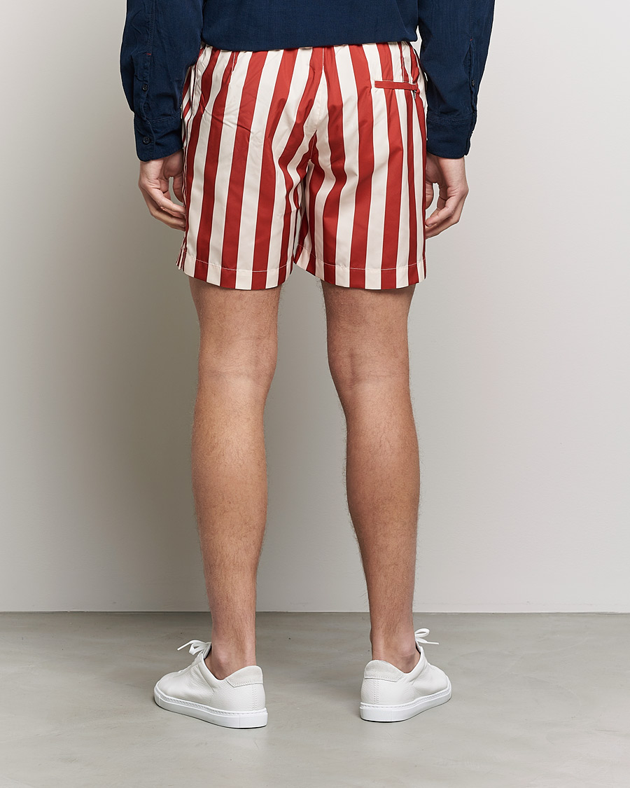 Herre | Badebukser | Orlebar Brown | Bulldog Drawcord Mix Stripe Swim Shorts Vermillion