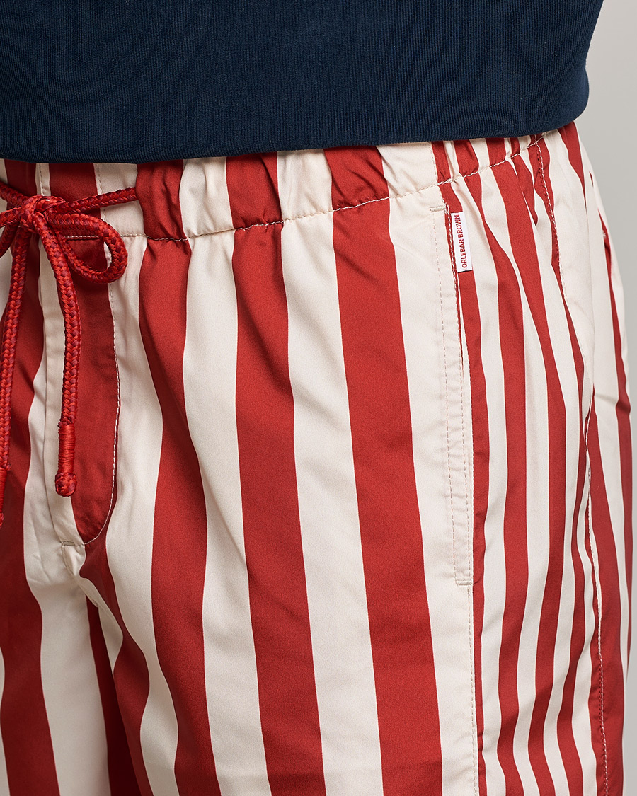 Herre | Badebukser | Orlebar Brown | Bulldog Drawcord Mix Stripe Swim Shorts Vermillion
