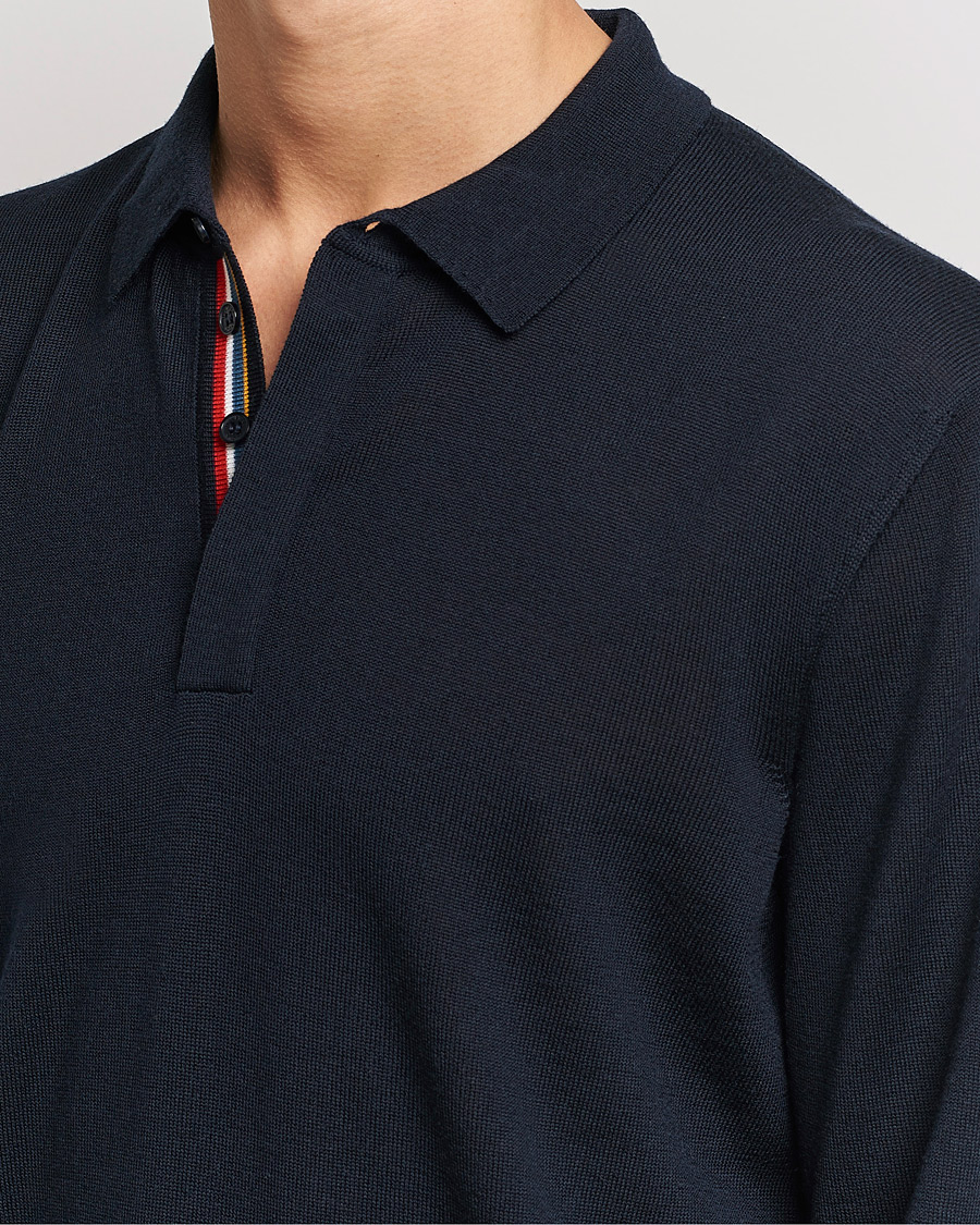 Herre | Trøjer | Orlebar Brown | Ebro OB Stripe Merino Poloshirt Night Iris