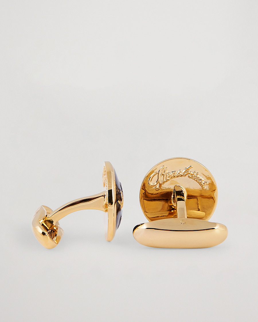 Herre | Tilbehør | Stenströms | Three Crown Cufflink Navy/Gold