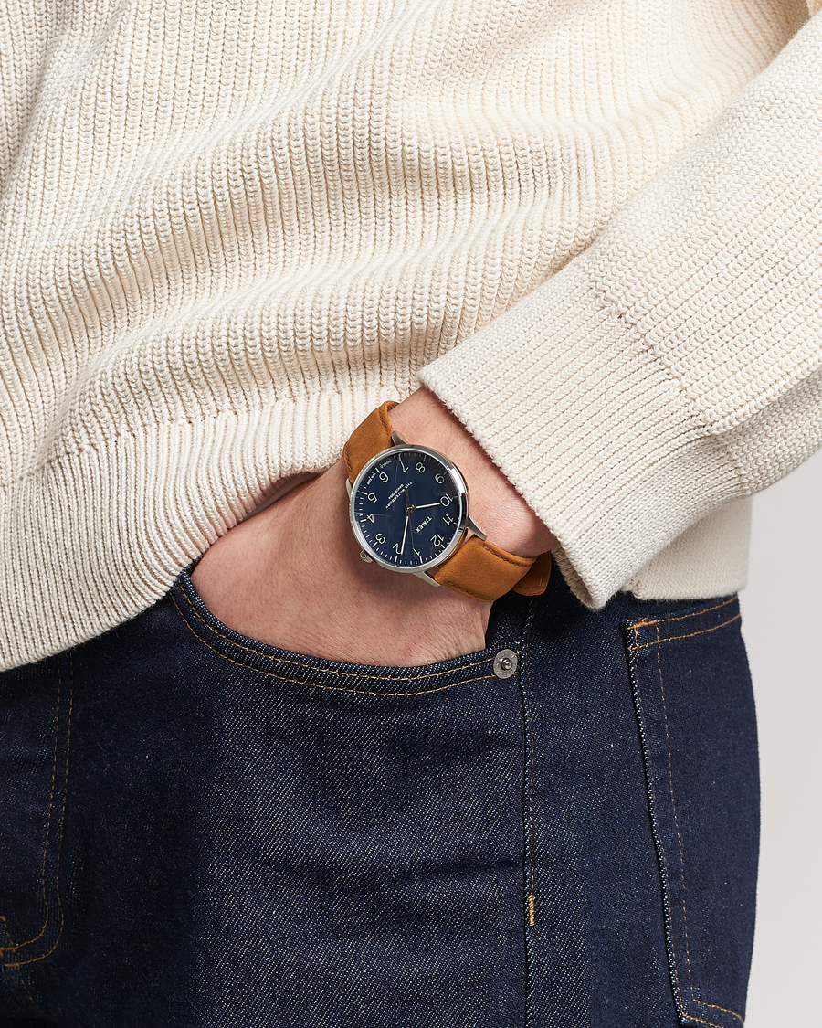 Herre | Læderrem | Timex | Waterbury Classic 40mm Blue Dial