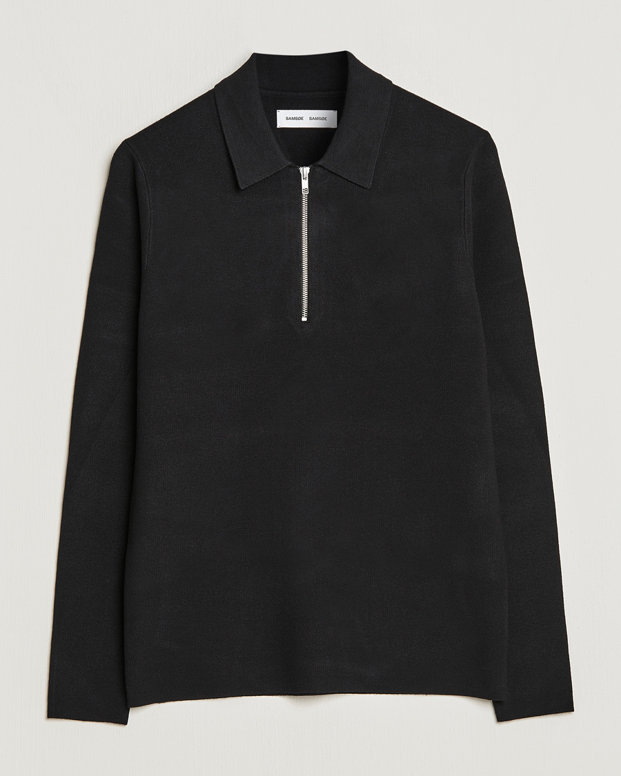 Herre | Trøjer | Samsøe Samsøe | Samsøe & Samsøe Guna Half Zip Black