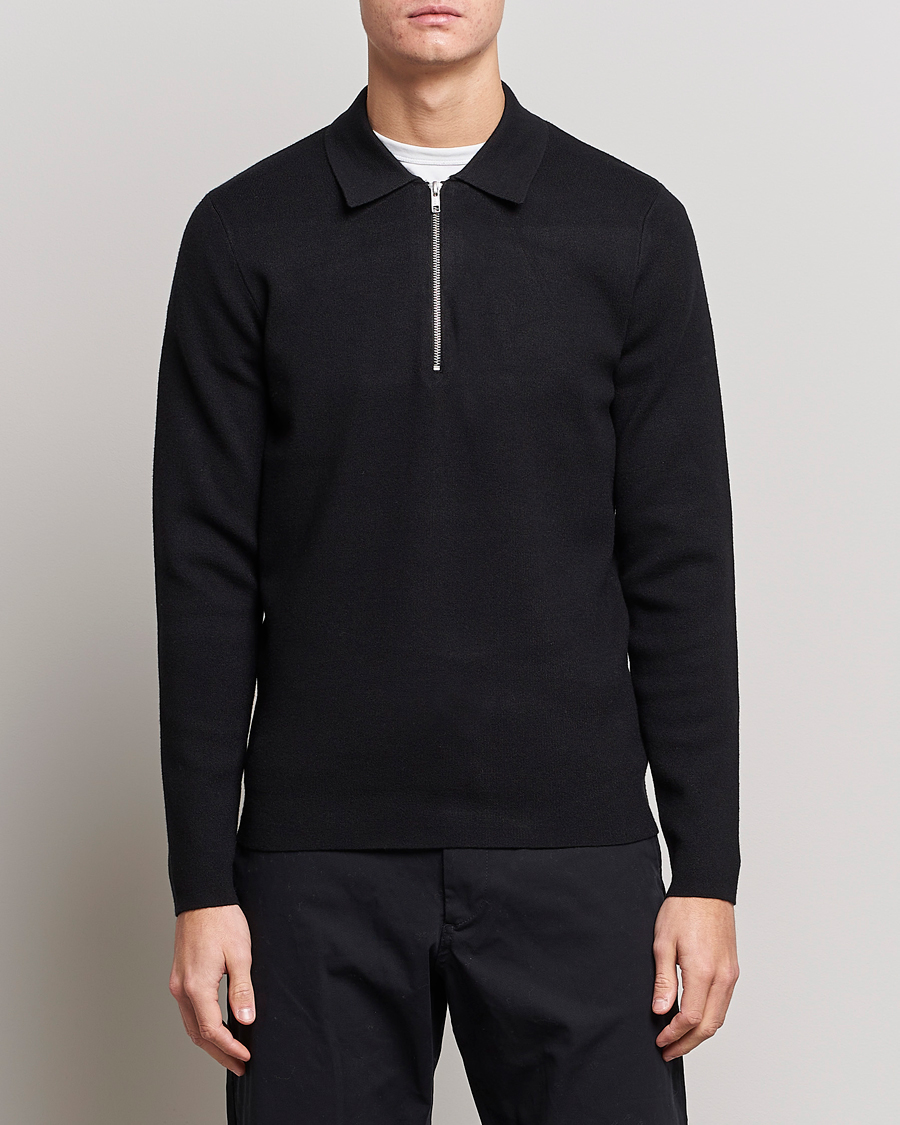 Herre | Trøjer | Samsøe Samsøe | Samsøe & Samsøe Guna Half Zip Black