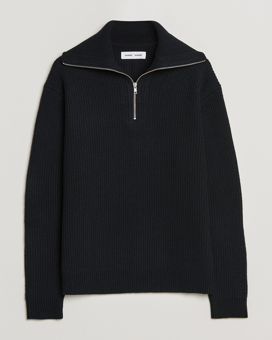 Herre | Trøjer | Samsøe Samsøe | Samsøe & Samsøe Logan Zip Turtle Neck Black