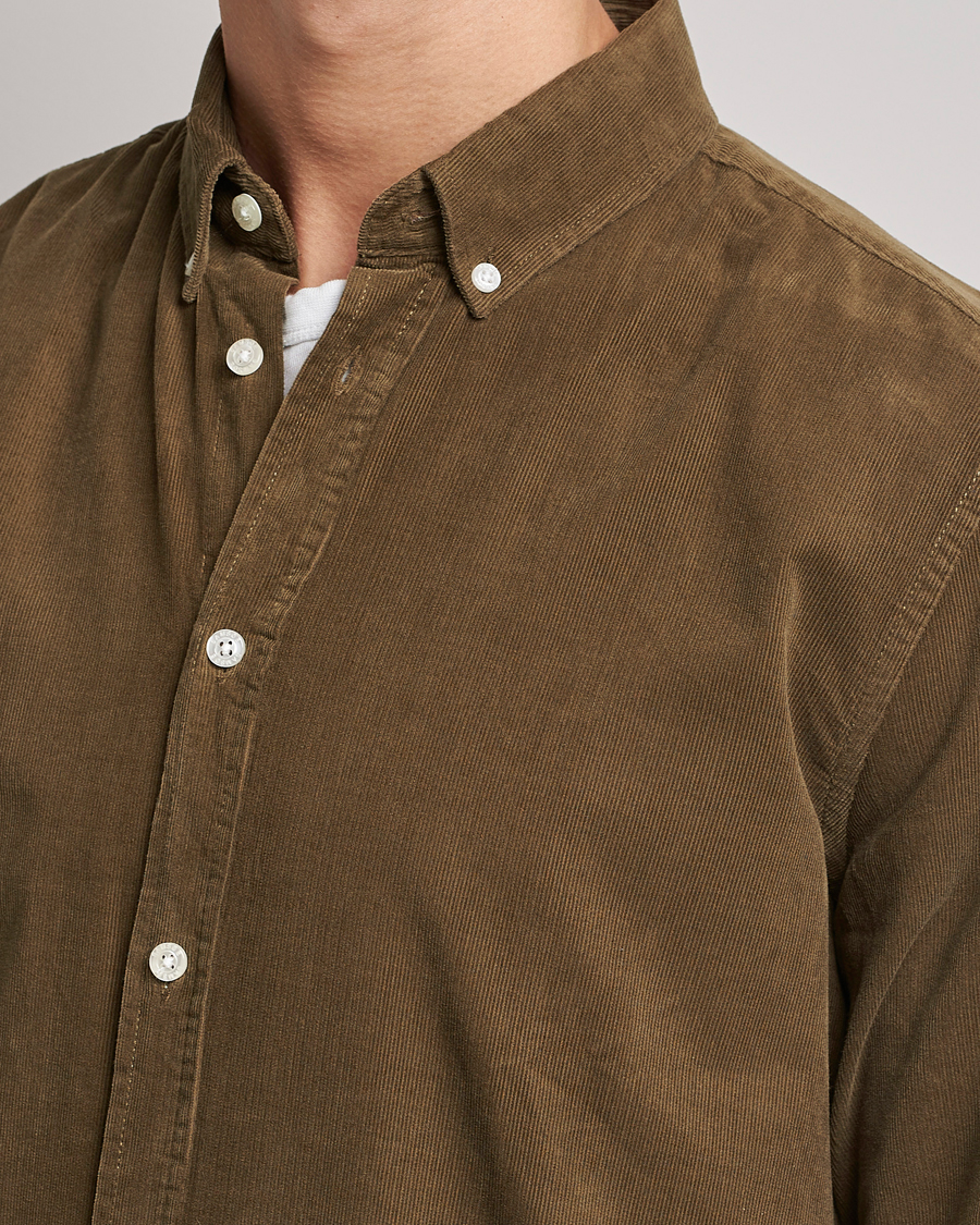 Herre | Skjorter | Samsøe Samsøe | Samsøe & Samsøe Liam Organic Cotton Corduroy Shirt Stone Gray