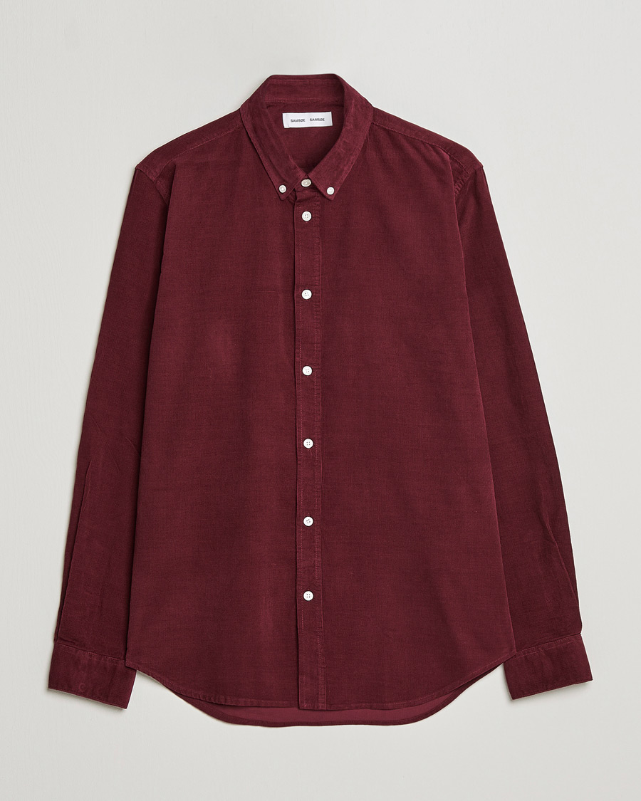 Herre | Skjorter | Samsøe Samsøe | Samsøe & Samsøe Liam Organic Cotton Corduroy Shirt Windsor Wine