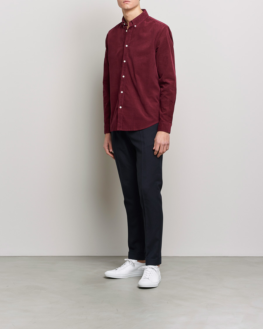 Herre | Skjorter | Samsøe Samsøe | Samsøe & Samsøe Liam Organic Cotton Corduroy Shirt Windsor Wine