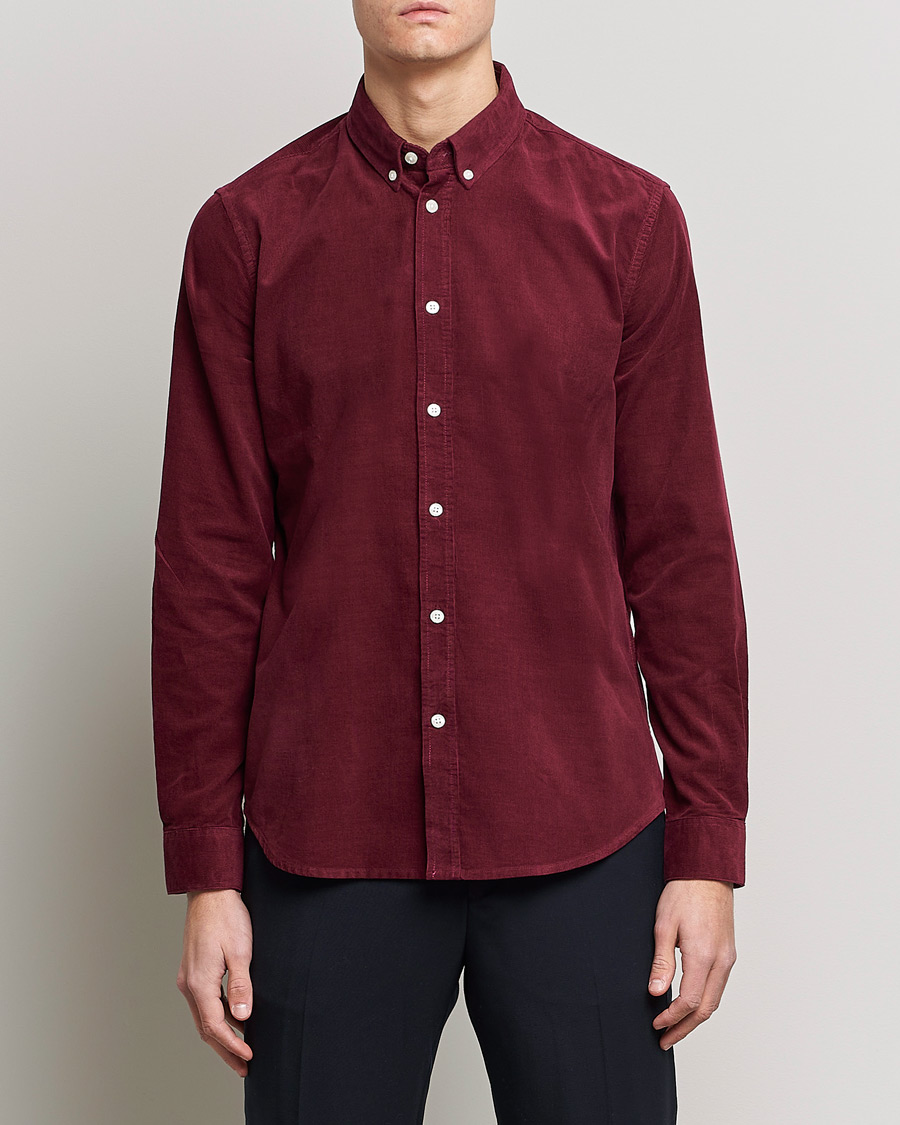 Herre | Skjorter | Samsøe Samsøe | Samsøe & Samsøe Liam Organic Cotton Corduroy Shirt Windsor Wine