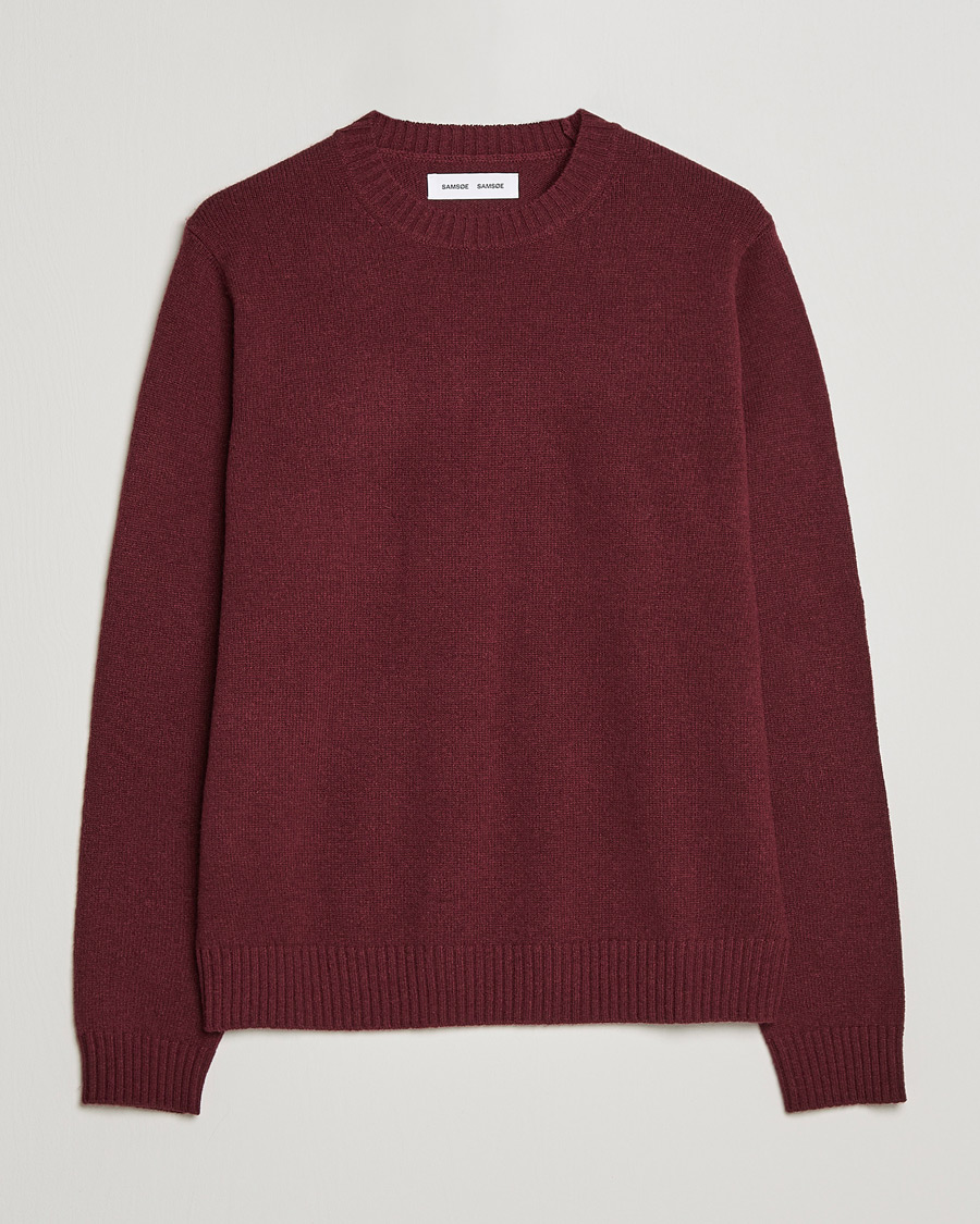 Herre | Trøjer | Samsøe Samsøe | Samsøe & Samsøe Sylli Wool Crew Neck Windsor Wine