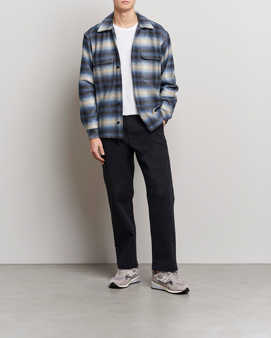 Herre | Skjorter | Samsøe Samsøe | Samsøe & Samsøe Castor Recycled Overshirt Blue Checked