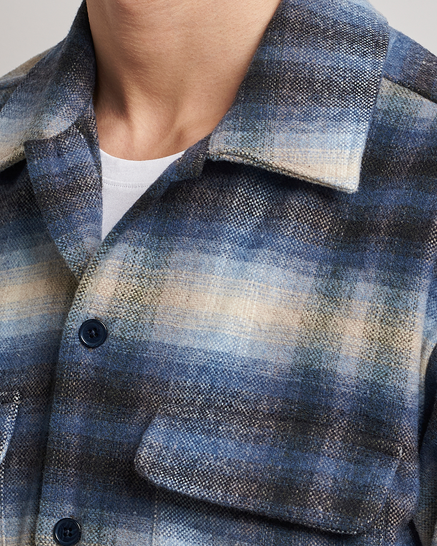 Herre | Skjorter | Samsøe Samsøe | Samsøe & Samsøe Castor Recycled Overshirt Blue Checked