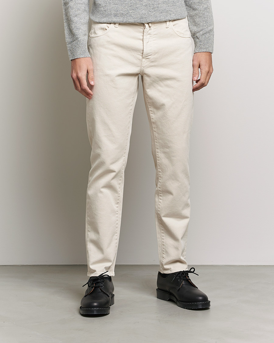Herre | Bukser | Incotex | Bull Denim 5-Pocket Pants White