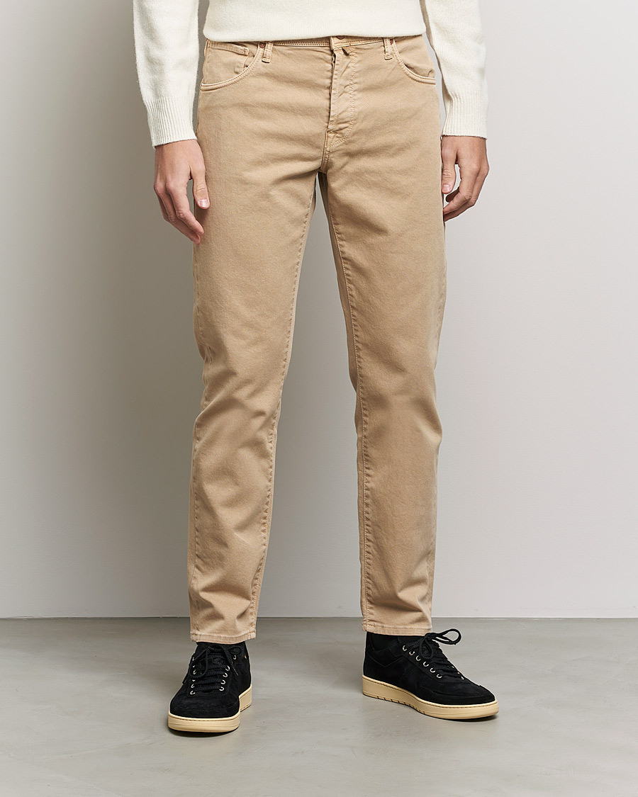 Herre | Bukser | Incotex | Bull Denim 5-Pocket Pants Beige