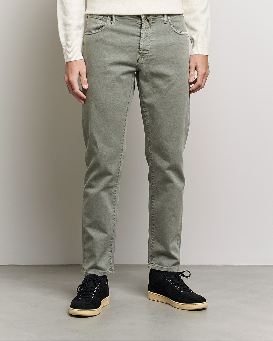 Herre | Bukser | Incotex | Bull Denim 5-Pocket Pants Green