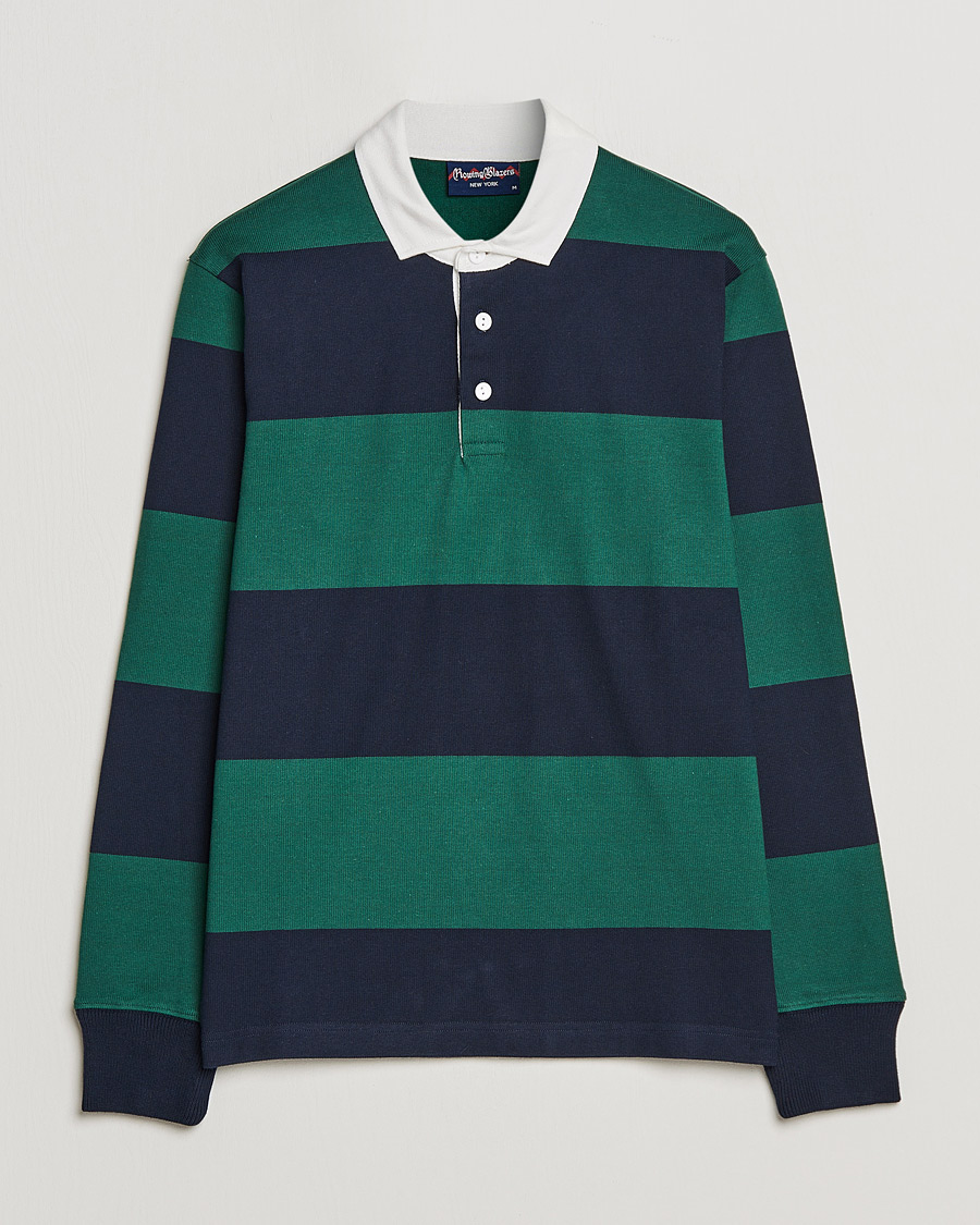 Herre | Trøjer | Rowing Blazers | Block Stripe Rugby Hunter Green/Navy