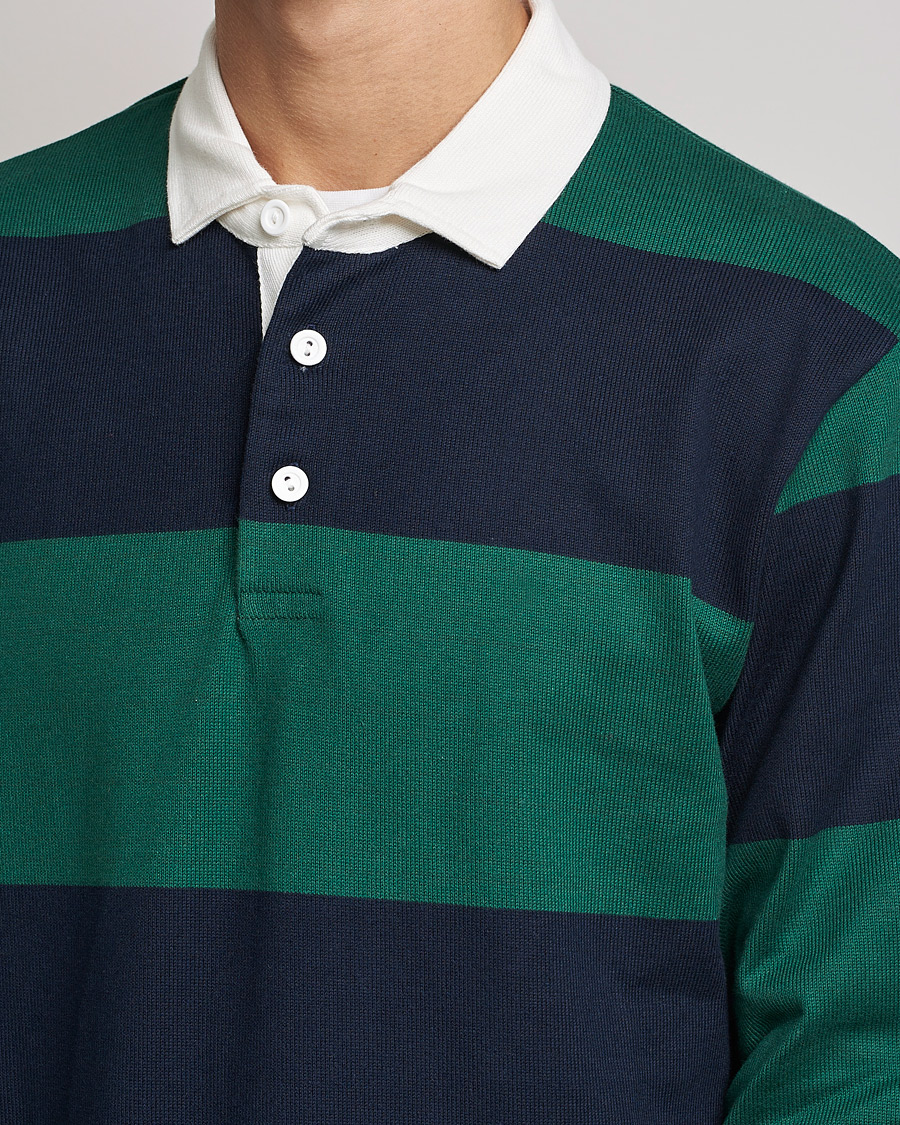 Herre | Trøjer | Rowing Blazers | Block Stripe Rugby Hunter Green/Navy