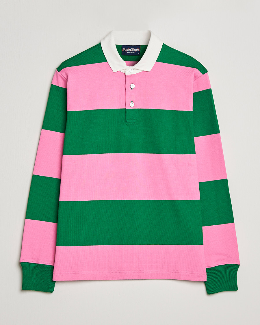 Herre | Trøjer | Rowing Blazers | Block Stripe Rugby Pink/Green