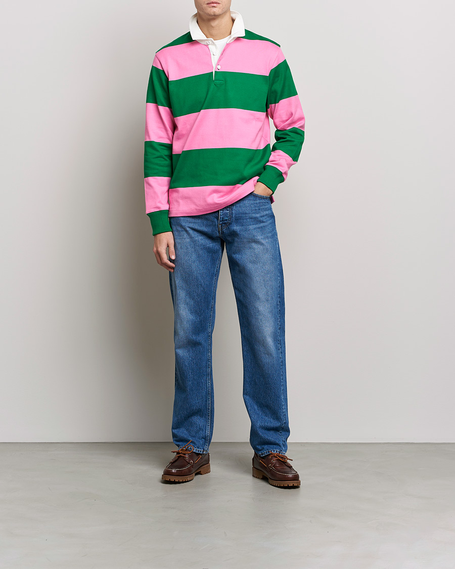 Herre | Rugbytrøjer | Rowing Blazers | Block Stripe Rugby Pink/Green