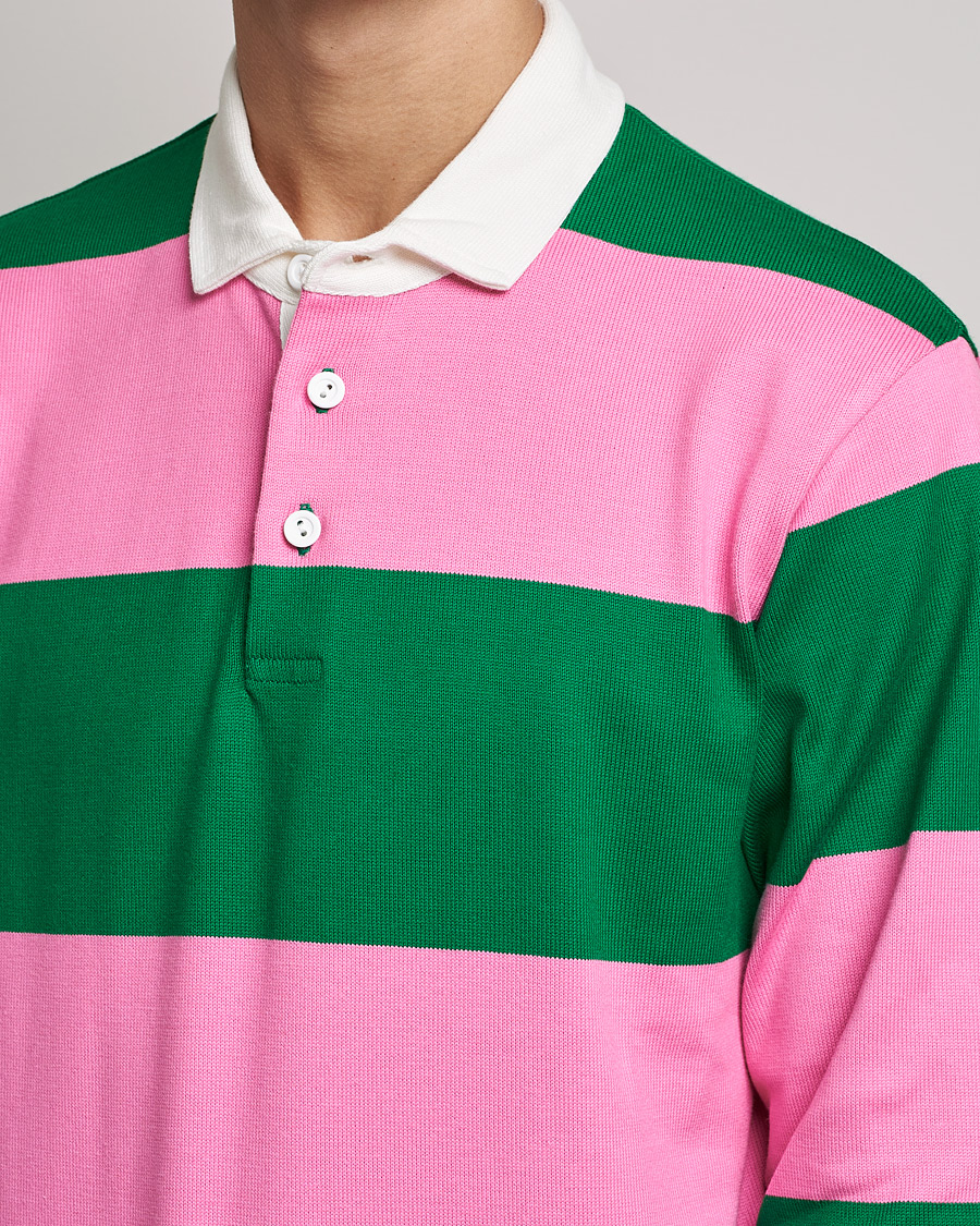 Herre | Trøjer | Rowing Blazers | Block Stripe Rugby Pink/Green