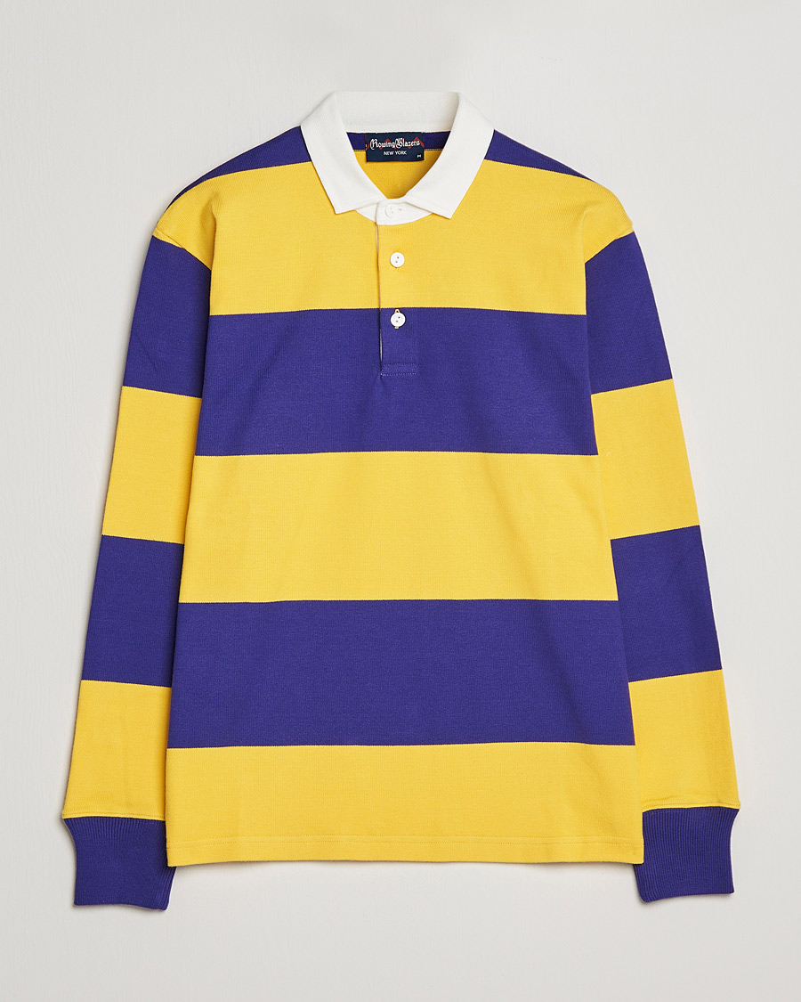 Herre | Trøjer | Rowing Blazers | Horizontal Stripe Rugby Gold/Purple