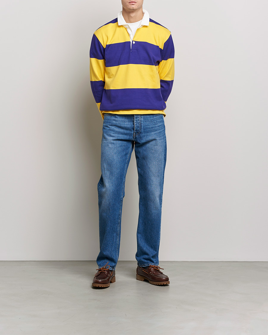 Herre | Trøjer | Rowing Blazers | Horizontal Stripe Rugby Gold/Purple