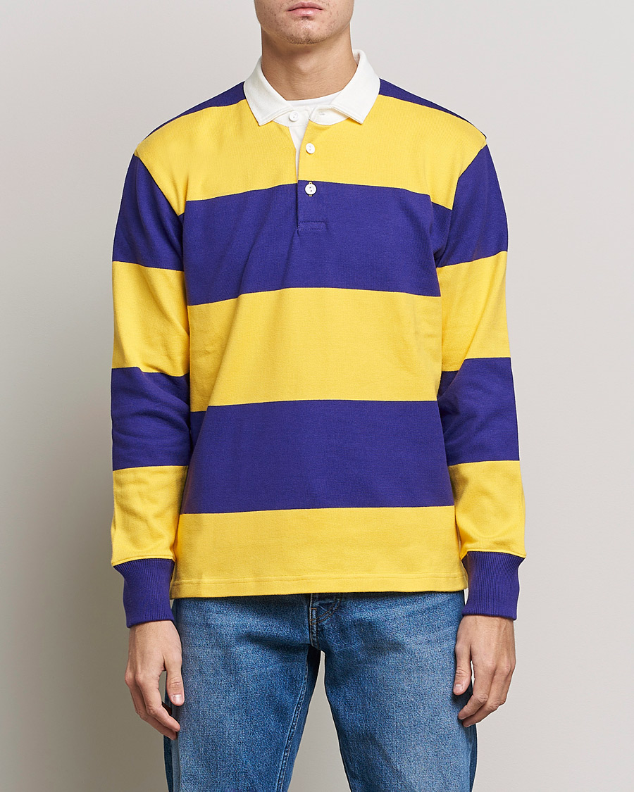 Herre | Trøjer | Rowing Blazers | Horizontal Stripe Rugby Gold/Purple