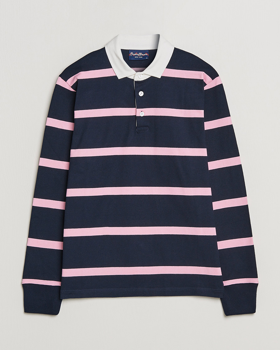 Herre | Trøjer | Rowing Blazers | Hockney Stripe Rugby Navy/Pink