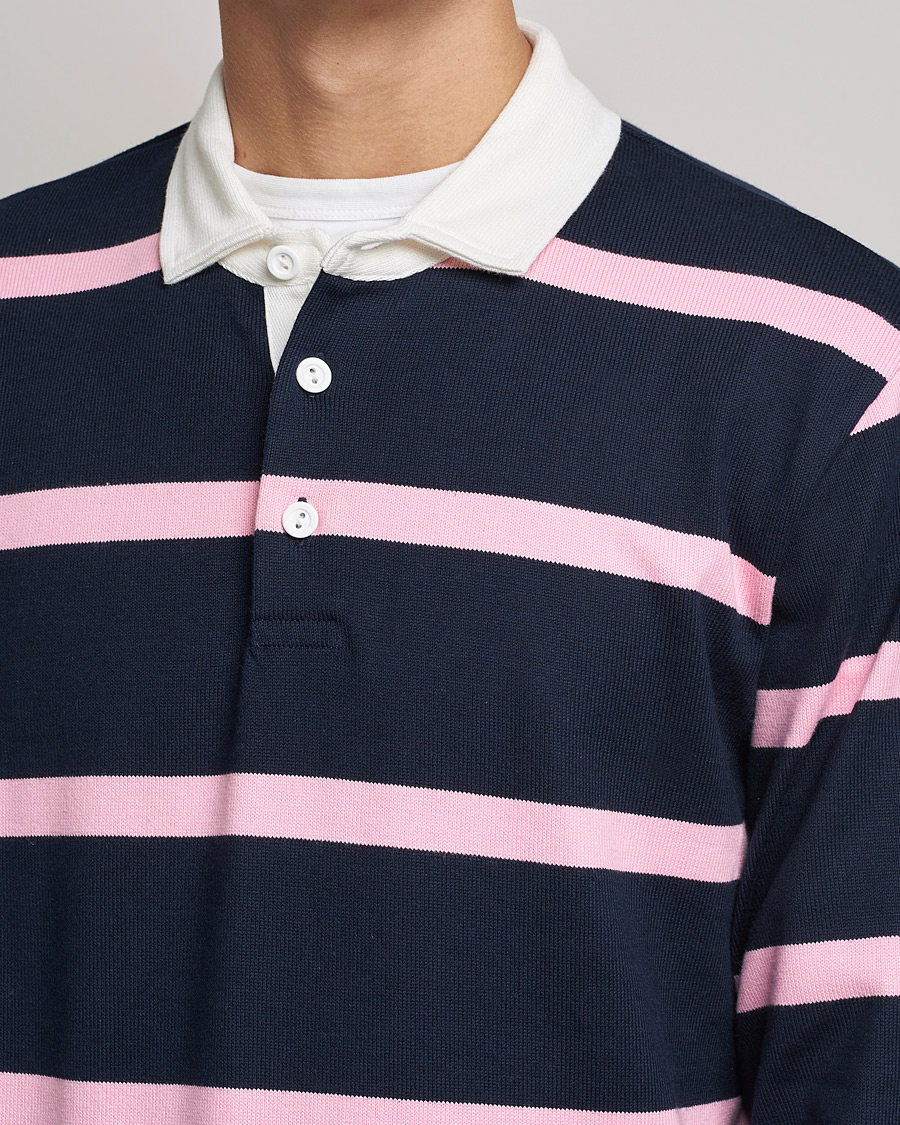 Herre | Trøjer | Rowing Blazers | Hockney Stripe Rugby Navy/Pink