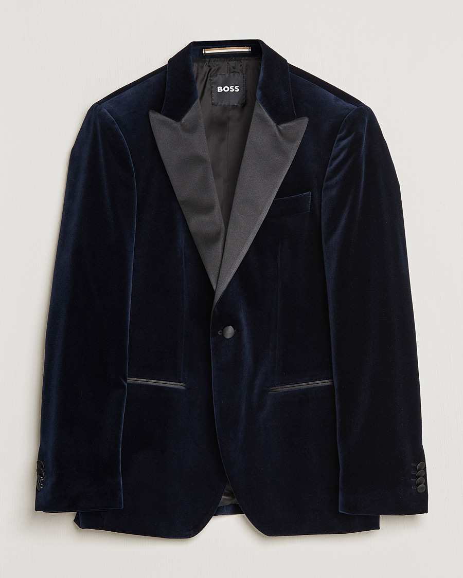 Herre | Blazere & jakker | BOSS BLACK | Hutson Velvet Tuxedo Blazer Dark Blue