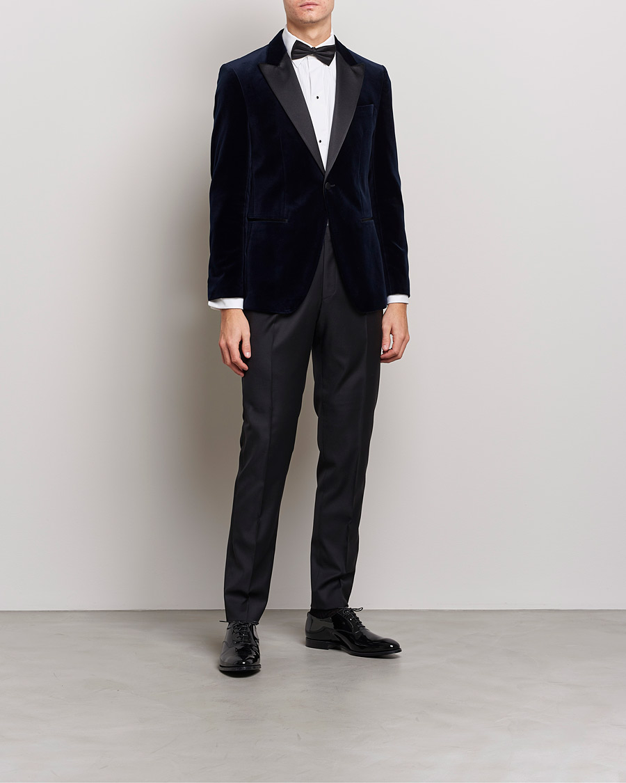 Herre | Blazere & jakker | BOSS BLACK | Hutson Velvet Tuxedo Blazer Dark Blue