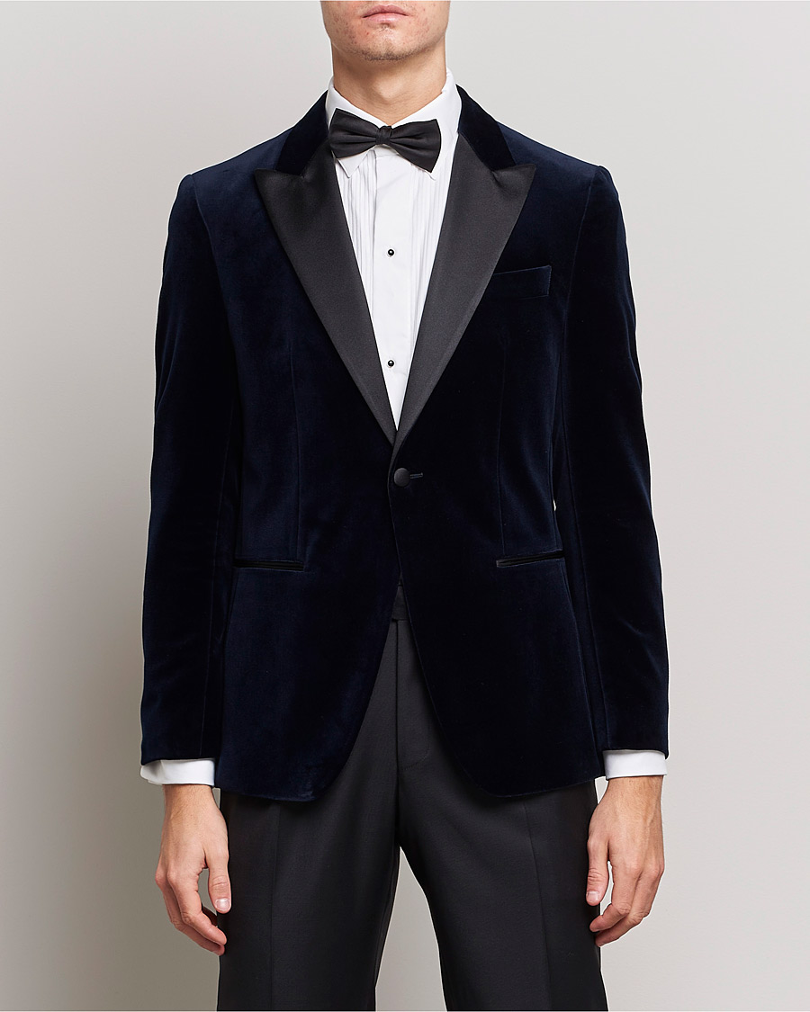 Herre | Blazere & jakker | BOSS BLACK | Hutson Velvet Tuxedo Blazer Dark Blue