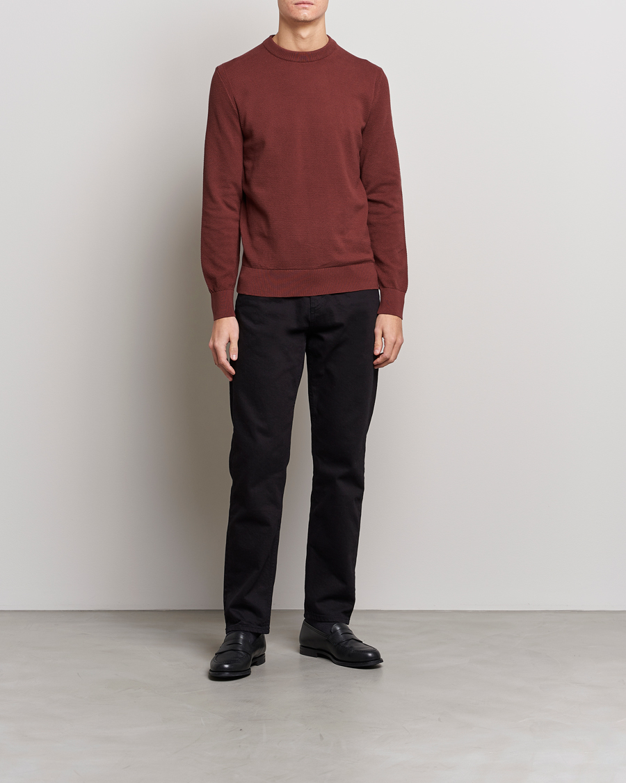 Herre | Trøjer | BOSS BLACK | Ecaio Knitted Structured Sweater Medium Brown