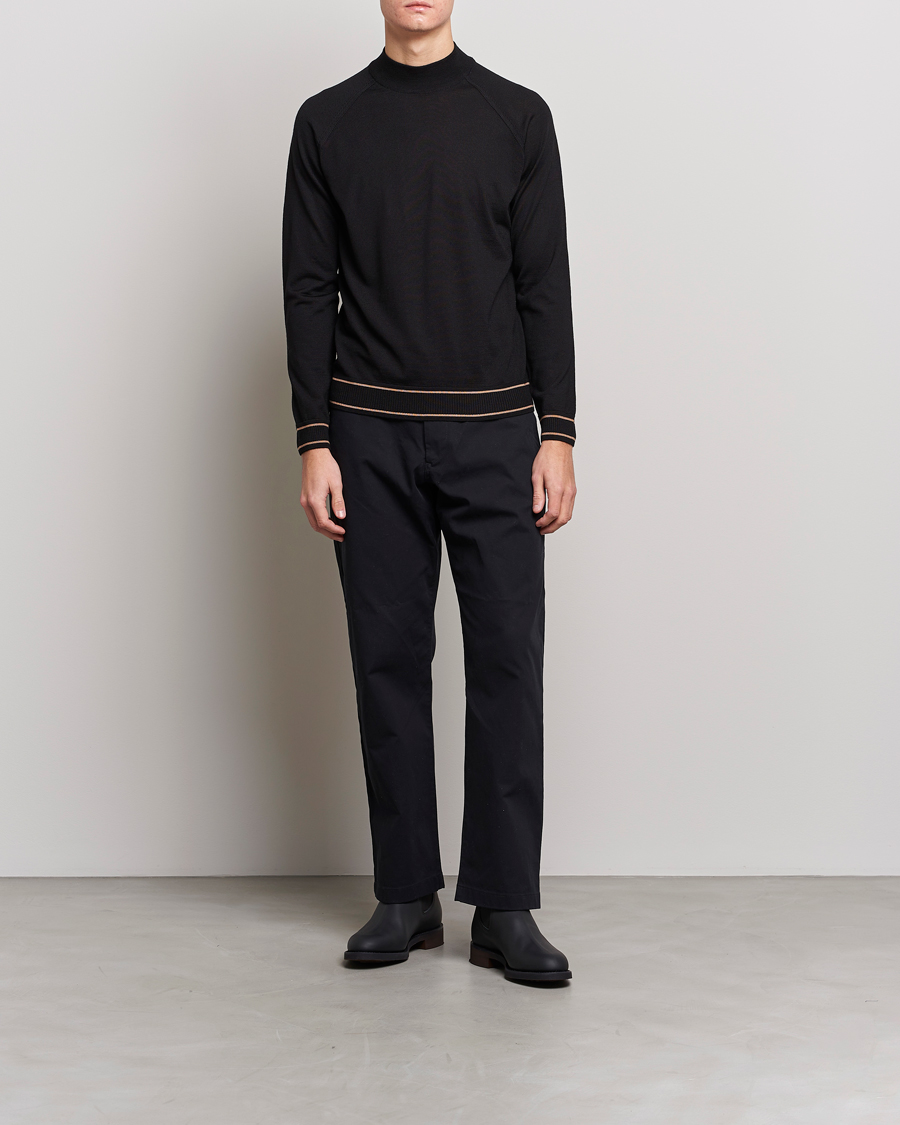 Herre | Trøjer | BOSS BLACK | Favino Knitted Mock Neck Sweater Black