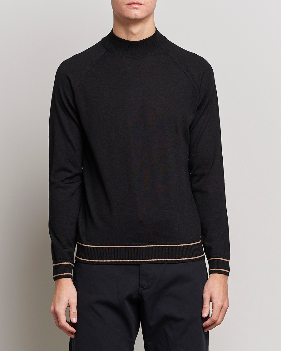Herre | Trøjer | BOSS BLACK | Favino Knitted Mock Neck Sweater Black