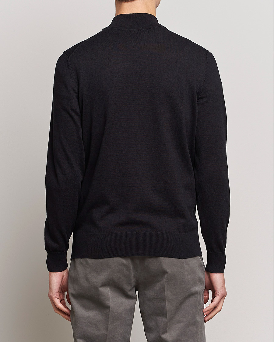 Herre | Trøjer | BOSS BLACK | Padro Merino Knitted Half Zip Black