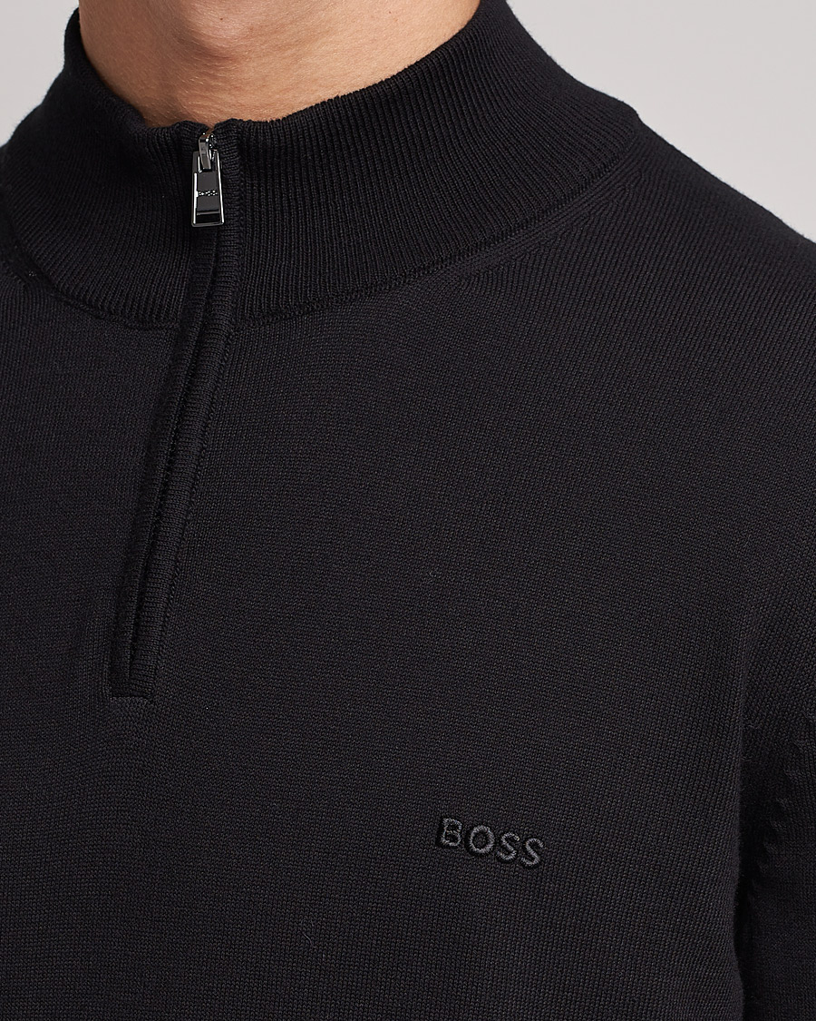 Herre | Trøjer | BOSS BLACK | Padro Merino Knitted Half Zip Black