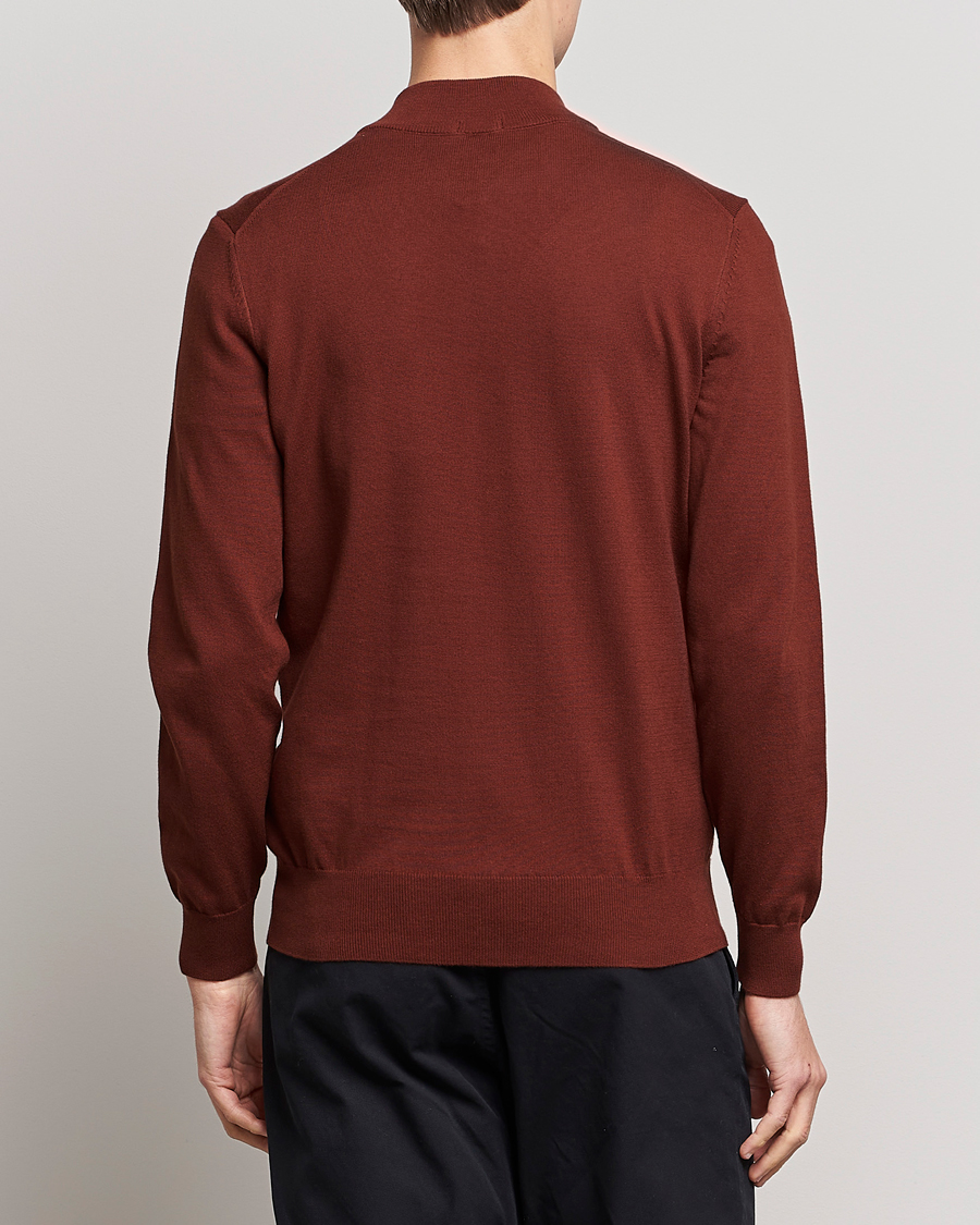 Herre | Trøjer | BOSS BLACK | Padro Merino Knitted Half Zip Medium Brown