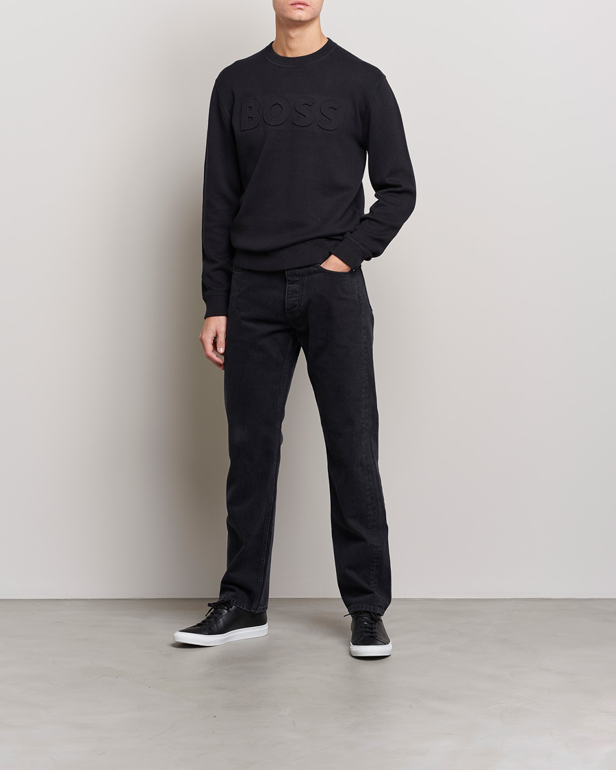 Herre | Strikkede trøjer | BOSS | Foccus Knitted Sweater Black