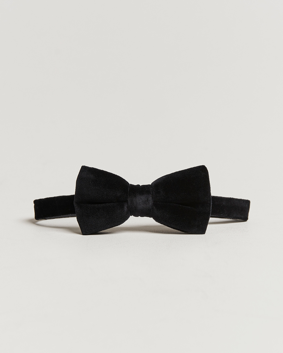 Herre | Velvet Self Tie Bow Tie Black | BOSS BLACK | Velvet Self Tie Bow Tie Black